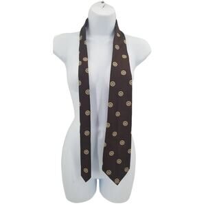 Gayfer's wide bottom brown disc Vintage Men's Neck Tie Necktie Multicolor